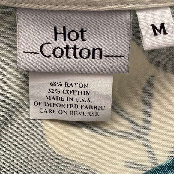 Hot Cotton Tunic blouse Top Womens M Button Down Rayon/Cotton Lagenlook tropical - Picture 8 of 9